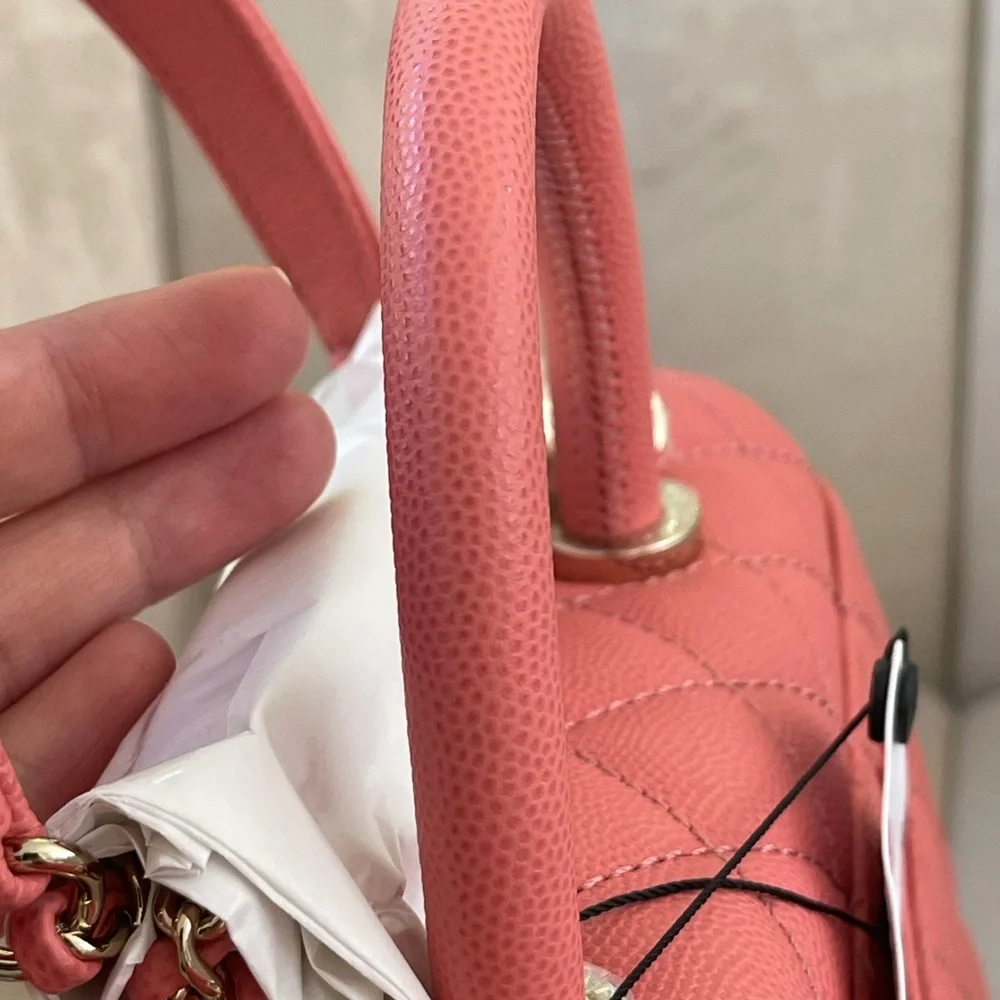 NEW CHANEL 22A Pink Caviar Small/ Old Mini Coco Handle Flap w/ receipt - Picture 5 of 15